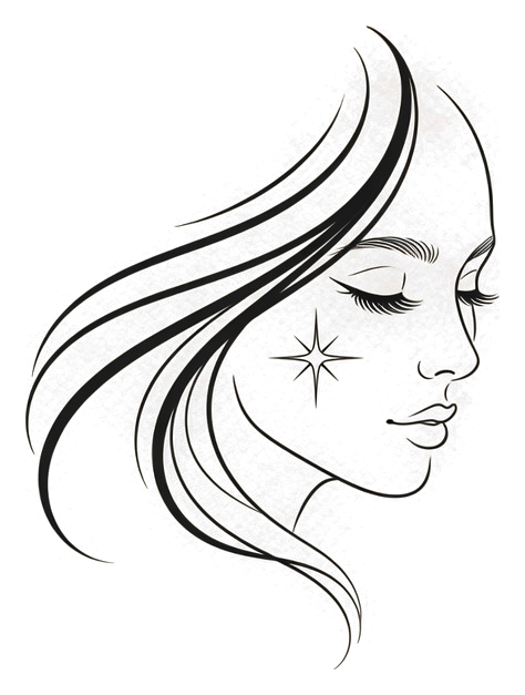 Flowing hair profile